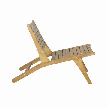 Leo Mid-Century Modern Wood Armless Outdoor Patio Chair